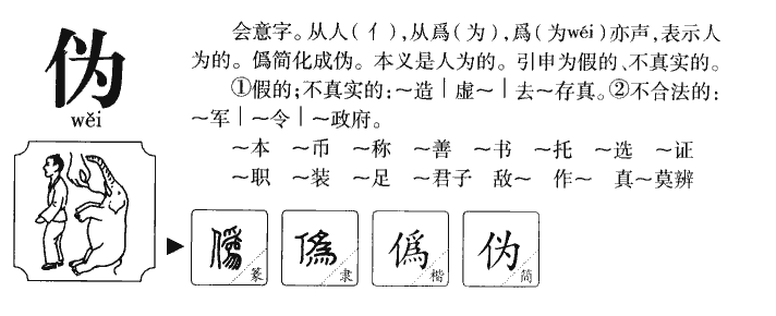 伪字字源
