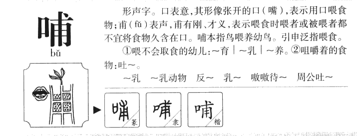 哺字字源