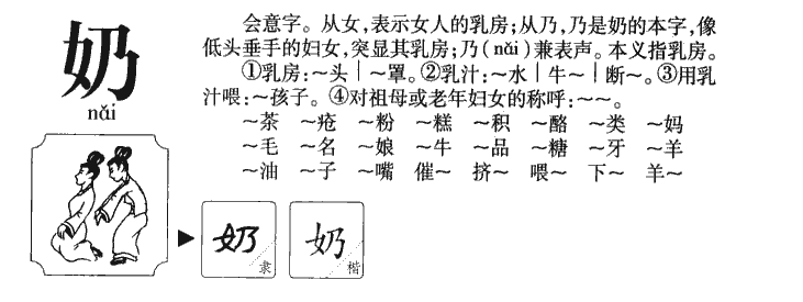 奶字字源