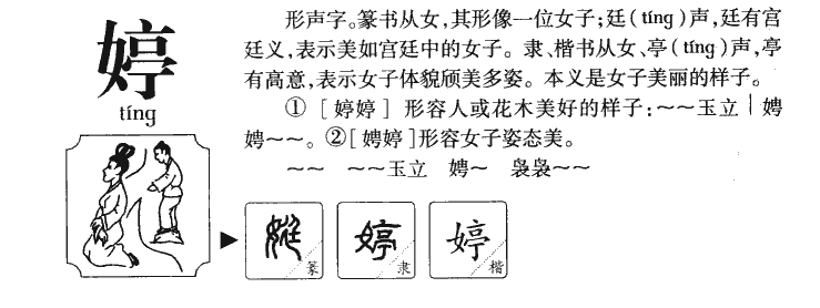 婷字字源