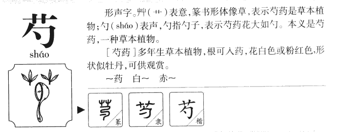 芍字字源