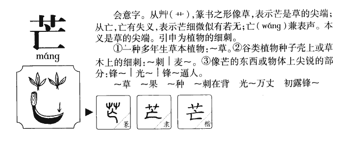 芒字字源