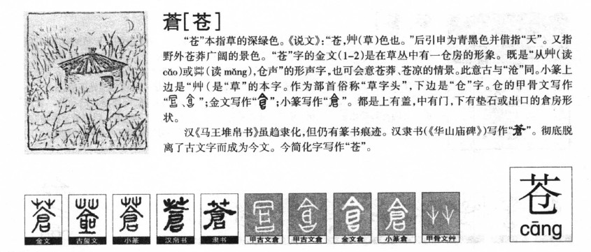 苍字字源