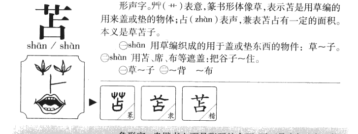 苫字字源