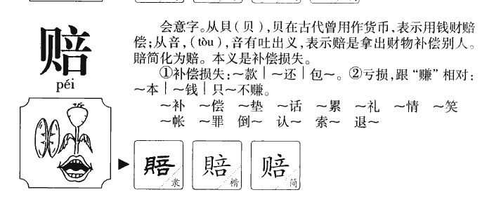 赔字字源