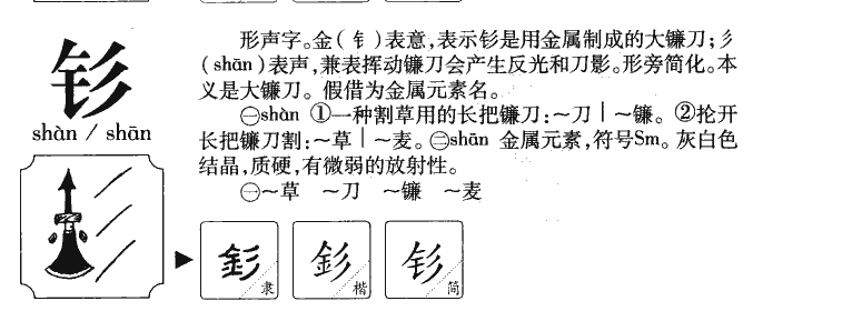 钐字字源